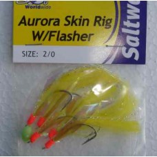 Yellow Aurora Skin Rig with Flasher - 5 Hook